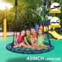 Trekassy 750lbs Spider Web Tree Swing 45 inch for Kids Adults with Swivel, 2pcs 10ft Tree Hanging Straps, Steel Frame and Adjustable Ropes