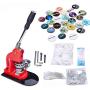 Seeutek Button Maker Machine Button Badge Maker 1 inch 25mm with 500 Pcs Button Parts and 1 inch 25mm Circle Cutter