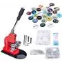 Seeutek Button Maker Machine Button Badge Maker 1 inch 25mm with 500 Pcs Button Parts and 1 inch 25mm Circle Cutter