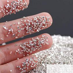 100g Crushed Glass Irregular Metallic Chips Sprinkles Chunky Glitter Multicolor 2-4mm for Nail Arts Craft DIY Vase Filler Epoxy Resin Mold Scrapbooking Jewelry Making Decoration (Gold & Silver)