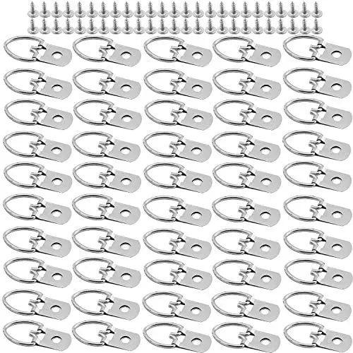 Youliang 50pcs Photo Frame Hook Silver Coarse Wire Single Hole Sling Picture Hangers Heavy Duty with Screws Youliang 50pcs Photo Frame Hook Silver Coarse Wire Single Hole Sling Picture Hangers Heavy Duty with Screws