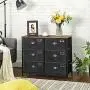SONGMICS Fabric Drawer Dresser, Wide Storage Dresser with 6 Drawers, Industrial Closet Storage Drawers, with Metal Frame, Wooden Top, for Closet, Hallway, Nursery, Rustic Brown and Black ULVT23HV1 SONGMICS Fabric Drawer Dresser, Wide Storage Dresser with 6 Drawers, Industrial Closet Storage Drawers, with Metal Frame, Wooden Top, for Closet, Hallway, Nursery, Rustic Brown and Black ULVT23HV1