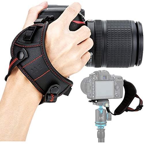 JJC DSLR Camera Wrist Hand Strap Grip with Quick Release Tripod Plate for Canon EOS 90D 80D 77D 70D 60D 50D 1D 1Dx 7D 6D 5D Mark IV III II 5Ds 5DsR EOS R RP R5 R6 Rebel T8i T7i T6s T6i T7 T6 SL3 SL2