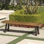 Christopher Knight Home Catriona Outdoor Acacia Wood Bench with Metal Accents, Teak Finish / Rustic Metal