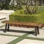 Christopher Knight Home Catriona Outdoor Acacia Wood Bench with Metal Accents, Teak Finish / Rustic Metal