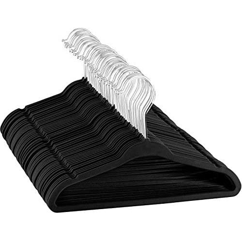 ZOBER Premium Kids Velvet Hangers (14” Inch - 50 Pack) Non-Slip Junior Hangers, Ultra-Slim Space-Saving Childrens Hangers - 360°-Swivel Hook, Strong & Durable Preteen Hangers (Medium)