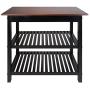 Casual Home Kitchen Island with Solid American Hardwood Top, Walnut