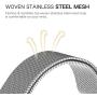 V-MORO Strap Compatible with Galaxy Watch 46mm Bands/Gear S3 Band Silver Men 22mm Stainless Steel + Mesh Loop Replacement for Samsung Galaxy Watch 46mm R800/Gear S3 Smartwatch