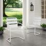 Crosley Furniture CO1030-WH Brighton Retro Metal Chair, Set of 2, White