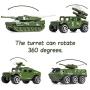 18 Pack Die-cast Military Vehicles Sets,6 Pack Assorted Alloy Metal Army Models Car Toys and 12 Pack Soldier Army Men, Mini Army Toy Tank,Panzer,Anti-Air Vehicle,Helicopter Playset for Kids Boys