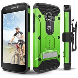 Moto E5 Plus / E5 Supra Case, Evocel [Explorer Series Pro] Premium Full Body Case with Glass Screen Protector, Belt Clip, Metal Kickstand for Motorola Moto E5 Supra/Moto E5 Plus, Green