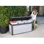 Keter Denali 150 Gallon Resin Large Deck Box-Organization and Storage for Patio Furniture, Outdoor Cushions, Garden Tools and Pool Toys, Grey & Black Keter Denali 150 Gallon Resin Large Deck Box-Organization and Storage for Patio Furniture, Outdoor Cushions, Garden Tools and Pool Toys, Grey & Black