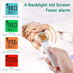 Touchless Thermometer for Adult and kid,4 in 1 Baby Thermometer Ear Forehead Thermometer Surface Infrared Thermometer 40 Datas Thermometer,Thermometer with Magnetic Cover and Battery,Mute Adjustable