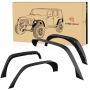 YITAMOTOR Steel Fender Flares Kit Compatible for 2007-2018 Jeep Wrangler Unlimited JK (2/4 Doors), Heavy-duty Off Road Style Front Rear Flat, 4 Pack, Black