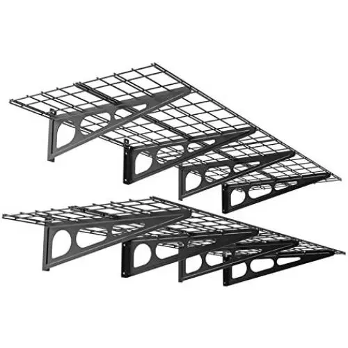 FLEXIMOUNTS 2-Pack 2x6ft Garage Shelving 24-inch-by-72-inch Wall Shelf Garage Storage Rack Floating Shelves, Black FLEXIMOUNTS 2-Pack 2x6ft Garage Shelving 24-inch-by-72-inch Wall Shelf Garage Storage Rack Floating Shelves, Black