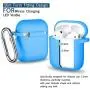 AirPods Case Cover with Keychain, Full Protective Silicone AirPods Accessories Skin Cover for Women Girl with Apple AirPods Wireless Charging Case,Front LED Visible-Light Blue AirPods Case Cover with Keychain, Full Protective Silicone AirPods Accessories Skin Cover for Women Girl with Apple AirPods Wireless Charging Case,Front LED Visible-Light Blue