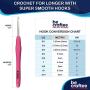 BeCraftee 12 Crochet Hook Set with Ergonomic Handles for Extreme Comfort. Extra Long Crochet Hooks Perfect for Arthritic Hands-  Smooth Needles for Superior Results .