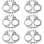 Liberty Imports Heavy Duty Diecast Metal Stainless Steel Handcuffs with Keys - Bulk Party Favors for Police Role Play (6 Pack)