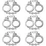 Liberty Imports Heavy Duty Diecast Metal Stainless Steel Handcuffs with Keys - Bulk Party Favors for Police Role Play (6 Pack) Liberty Imports Heavy Duty Diecast Metal Stainless Steel Handcuffs with Keys - Bulk Party Favors for Police Role Play (6 Pack)
