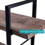 SUPERJARE 5-Shelf Industrial Bookshelf, Open Etagere Bookcase with Metal Frame, Rustic Book Shelf, Storage Display Shelves, Wood Grain - Vintage Brown