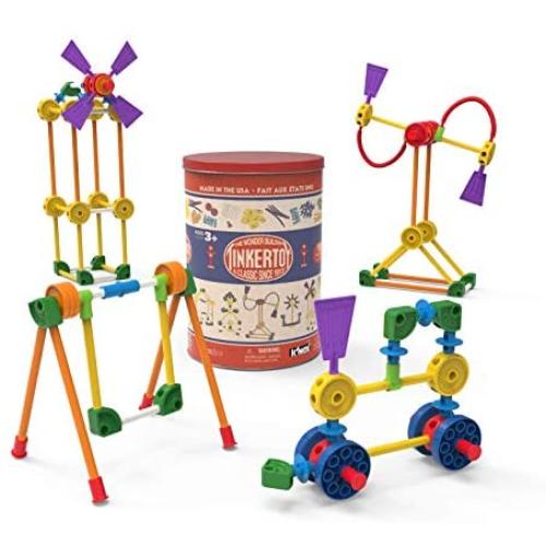 KNEX TINKERTOY - Classic Building Tin - 100 Parts - Collectible Tin - Ages 3+