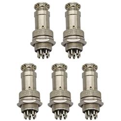 Raogoodcx 5Pcs 8 Pin Aviation Connector Male Female Plug Metal GX16 Panel Connector Socket Plug