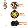 LeiDrail Solar Garden Light Outdoor Decorative Stake Owl Wind Spinner Metal Pathway Lights Solar Powered Yard Decor Waterproof Warm White Landscape Lighting for Lawn Patio Walkway