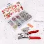 200 Sets Snap Fasteners Kit Tool, Yofuly 10 Colors 9.5mm Metal Snap Buttons Rings with Fastener Pliers Press Tool Kit Snap Button for Sewing and Crafting