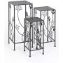 Deco 79 63344 3-Piece Metal Outdoor Plant Stand Set, Square