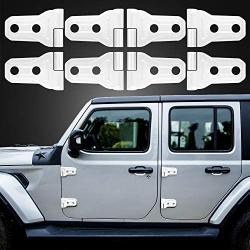 LAIKOU 8PCs Door Hinge Cover Decor Trim Exterior Protection Accessories Fit for 2018-2021 Jeep Wrangler JL JLU & Gladiator JT (White)