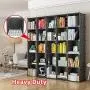 KOUSI Portable Storage Cubes-14'' x14''(Load-Bearing Metal Panel) Modular Bookshelf Units,Clothes Storage Shelves,Room Organizer,Black,25 Cubes KOUSI Portable Storage Cubes-14'' x14''(Load-Bearing Metal Panel) Modular Bookshelf Units,Clothes Storage Shelves,Room Organizer,Black,25 Cubes
