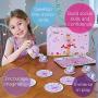 Lucy Locket Fairy Tale Metal Tea Set & Carry Case Toy (14 Piece Pink Tea Set for Children)