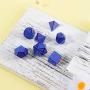 Hestya 7 Pieces Metal Dices Set DND Game Polyhedral Solid Metal D&D Dice Set with Storage Bag and Zinc Alloy with Enamel for Role Playing Game Dungeons and Dragons, Math Teaching (Blue Edge Purple)