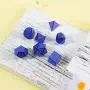 Hestya 7 Pieces Metal Dices Set DND Game Polyhedral Solid Metal D&D Dice Set with Storage Bag and Zinc Alloy with Enamel for Role Playing Game Dungeons and Dragons, Math Teaching (Blue Edge Purple)