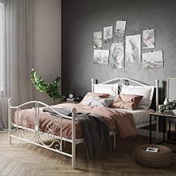 DHP Bombay Metal Bed Frame - Vintage Design - Full Size (White)