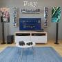 YOU HAVE SPACE Wall Mount Media Storage Rack Cd DVD Organizer 34 Inch Metal Floating Shelf Set of 5 White