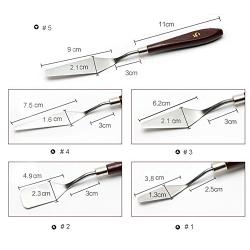 EVINIS 5Pcs Stainless Steel Spatula Palette Knife Painting Mixing Scraper Set,3D Print Removal Tool