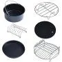 6 in 1 Multifunctional Air Fryer Accessories Set Kit Parts Metal Holder Skewer Rack Cake Barrel Multifunctional Skewer Rack 6 in 1 Multifunctional Air Fryer Accessories Set Kit Parts Metal Holder Skewer Rack Cake Barrel Multifunctional Skewer Rack