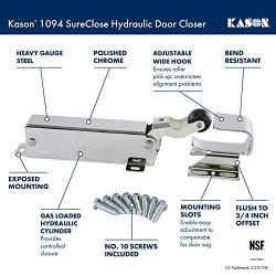 Kason 1094 SureClose Hydraulic Door Closer, Exposed with Flush to 3/4 Inch Hook, 11094000003_11094000026