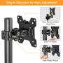 ErGear Monitor Mount for 13-27'' Computer Screens, Improved LCD/LED Monitor Riser, Height/Angle Adjustable Single Desk Mount Stand,Holds up to 17.6lbs, Black - EGCM12