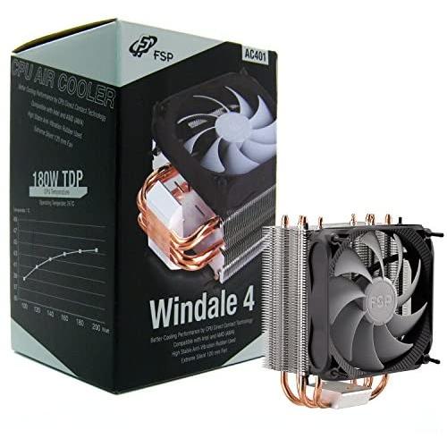 FSP Windale 4 CPU Cooler 4 Direct Contact Heatpipes 6mm Aluminum Alloy with 120mm PWM Fan (AC401)
