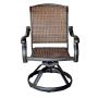 Patio Outdoor Santa Clara Swivel Rocker Dining Chairs Set of 4 Solid Cast Aluminum Furniture Dark Bronze