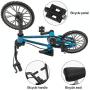 BMX Finger Bike Series 12,Replica Bike with Real Metal Frame, Graphics, and Moveable Parts for Flick Tricks, Flares, Grinds, and Finger Bike Games (Blue)