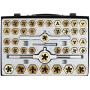Muzerdo 86 Piece Tap and Die Set Bearing Steel Sae and Metric Tools, Titanium Coated with Metal Carrying Case