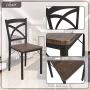 Dporticus 5-Piece Dining Set Industrial Style Wooden Kitchen Table and Chairs with Metal Legs- Espresso