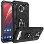 Moto Z4 Case, Moto Z4 Play Case with HD Screen Protector,Gritup 360 Degree Rotating Metal Ring Holder Kickstand Armor Anti-Scratch Bracket Cover Phone Case for Motorola Moto Z4 Force Black