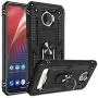 Moto Z4 Case, Moto Z4 Play Case with HD Screen Protector,Gritup 360 Degree Rotating Metal Ring Holder Kickstand Armor Anti-Scratch Bracket Cover Phone Case for Motorola Moto Z4 Force Black
