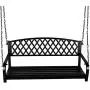 Grepatio All Weather Outdoor Porch Swing, Modern Hanging Patio Swing Bench for Home Garden, Classic Black (Fashion Diamond) Grepatio All Weather Outdoor Porch Swing, Modern Hanging Patio Swing Bench for Home Garden, Classic Black (Fashion Diamond)