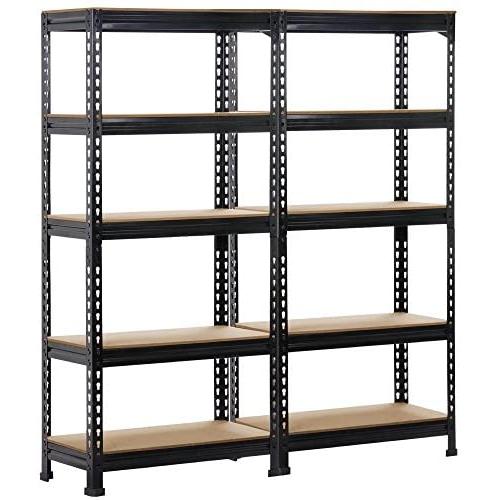 Yaheetech 2 Pack Shelving Units and Storage Shelves Heavy Duty Garage Shelving Shelves Utility Shelves Adjustable Height, 59 inch