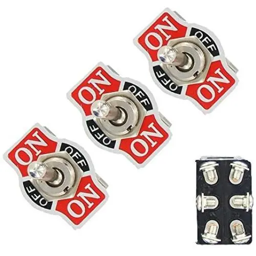 Etopars 3 X Car Auto Momentary Heavy Duty 20A 125V 15A 250V DPDT 6 Terminal Pin Metal ON/Off/ON Rocker Toggle Switch Etopars 3 X Car Auto Momentary Heavy Duty 20A 125V 15A 250V DPDT 6 Terminal Pin Metal ON/Off/ON Rocker Toggle Switch